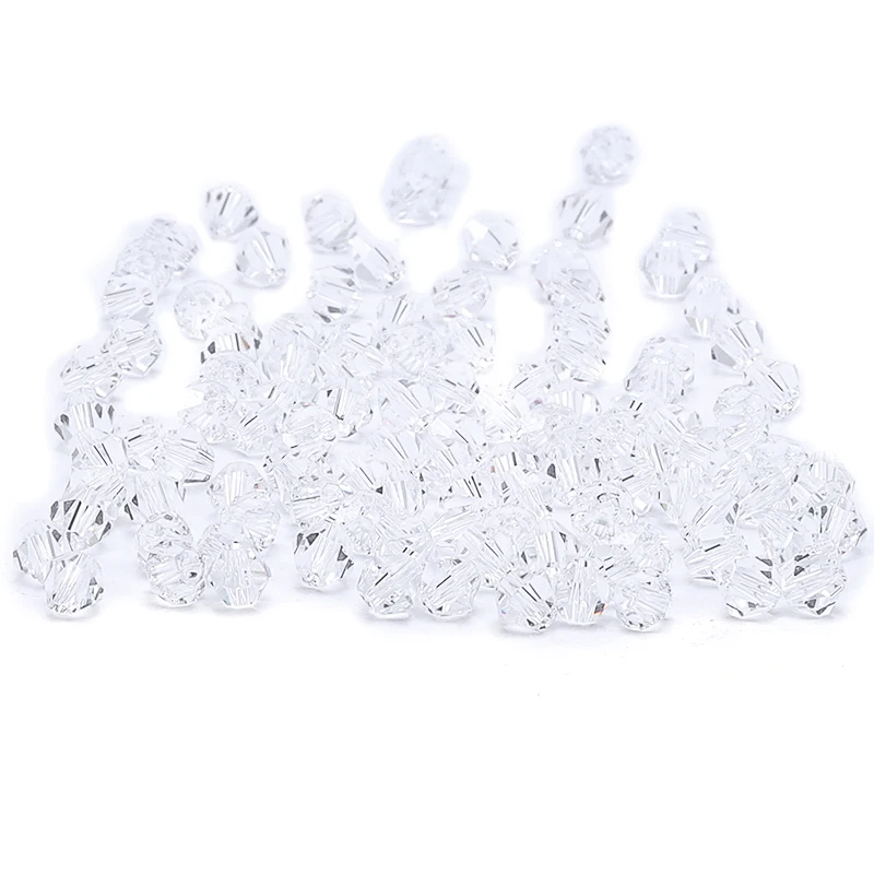 Transparent 100pc 4mm Austria Crystal Bicone Beads 5301 Glamour Glass Beads DIY Jewelry Production  S-10