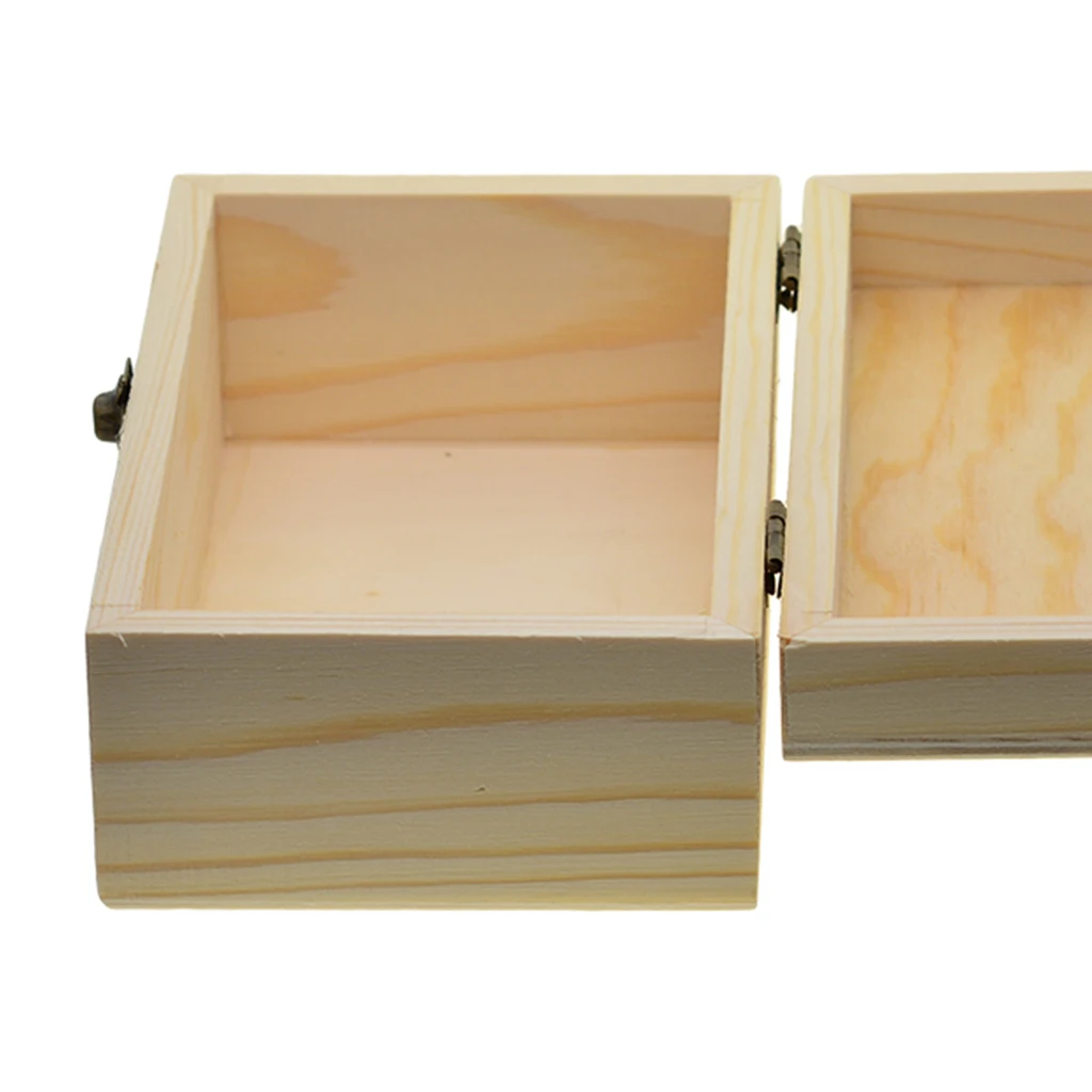 Large Wooden Box Storage Plain Wood Jewel Box Case With Lid Lock 150x98x69mm Painting Stainin