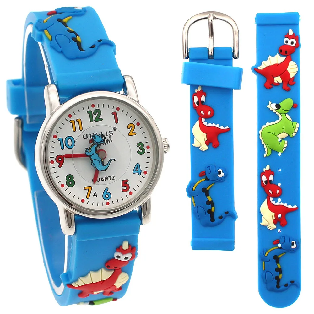 

New 3D Cartoon dinosaur Pattern 3D Rubber Strap Children Watch Fashion Kids Quartz Wristwatch Boys Students Cartoon Sports A30