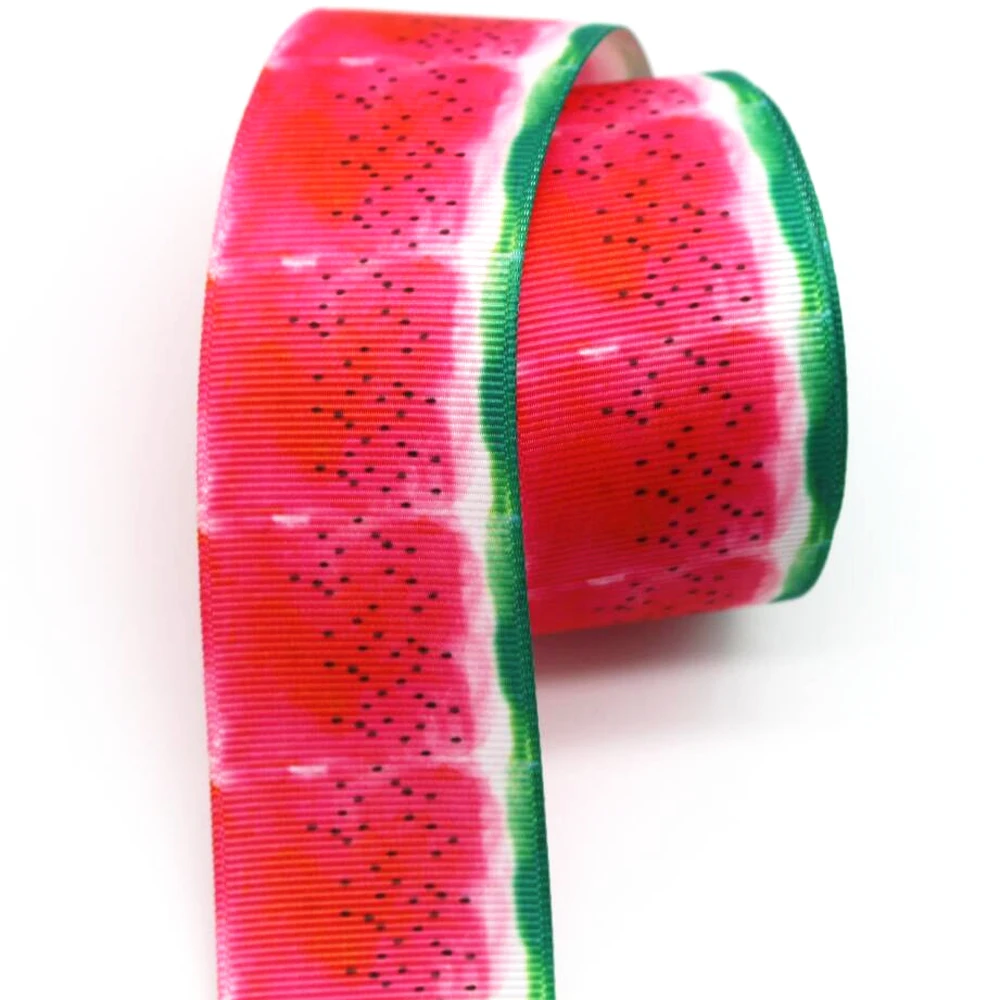 10 Yards 38MM Pineapple/Strawberry/Cherry/fruit Cartoon Ribbon DIY Handmade Material Headdress Cake Grosgrain Tape