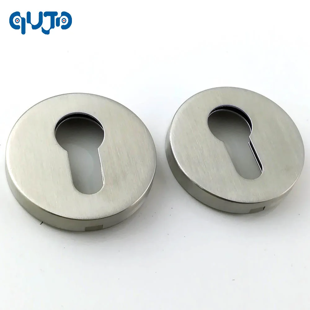 2pieces  Stainless Steel 304 Round Euro Profile Cylinder Escutcheon,door Handles Rose Lever Handle Rosette PC Escutcheon