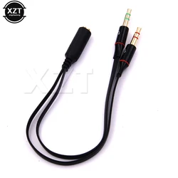 3.5mm Stereo Jack 1 Female to 2 Male Headphone Earphone Audio Cable Micphone Y Splitter Mini Adapter Connected Cord to Laptop PC