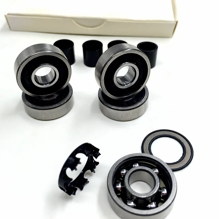 8pc/set Famous 608rs Swiss Super Bearing 8*22*7mm Skateboard Wheels Inline Skates Bearing Longboard Single Roller Skates Bearing