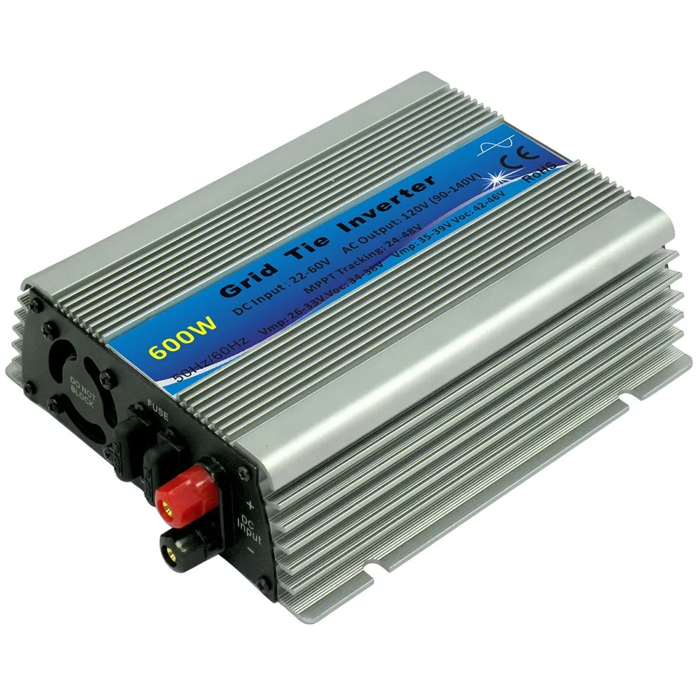 600W Grid Tie Micro Inverters MPPT Pure Sine Wave 22-60V DC to 110V or 230VAC Inverters for 30V or 36V Solar Panel CE