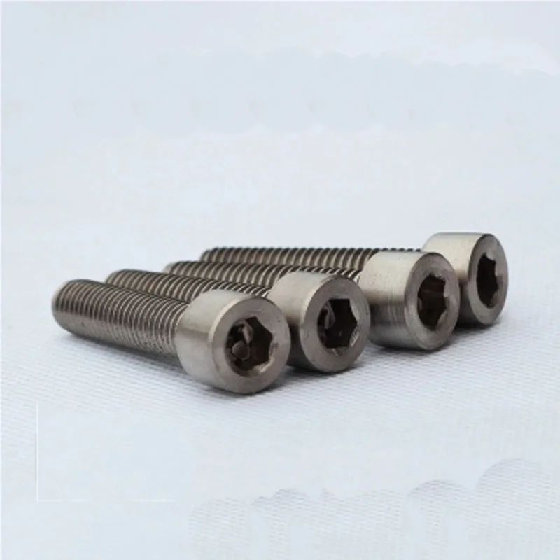 2pcs M8 DIN912 Titanium hexagon socket screw Pure titanium screws Titaniums stigma Bolted steel 50mm-80mm Length