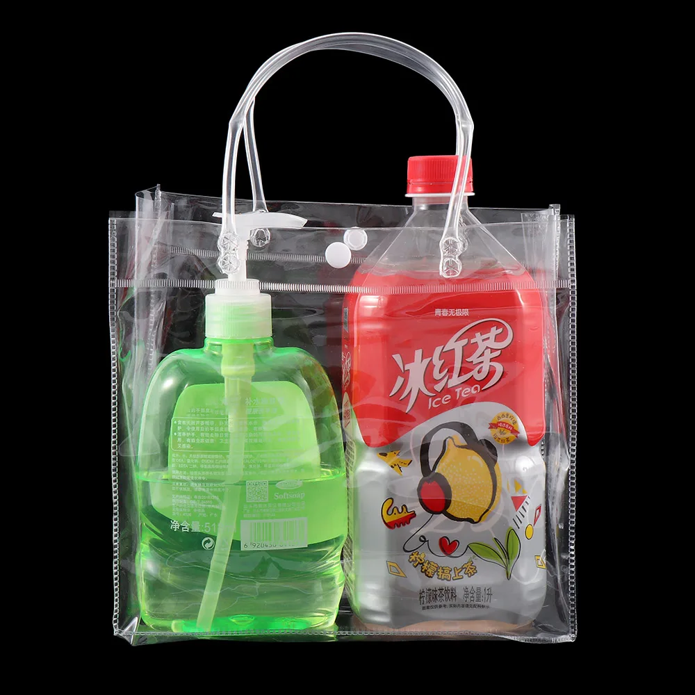 1 Pc New Clear Tote PVC Transparent Shopping Shoulder Handbag Stadium Approved Environmentally Storage Bags 7 Sizes