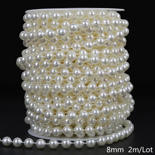 ABS Nachahmung Elfenbein Perle Perle Kette Linie Schnur Gewinde Trim für DIY Hochzeit Party Dekoration & Schmuck Erkenntnisse Handwerk Zubehör
