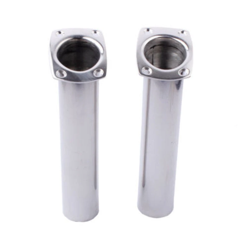 2X316 Stainless Steel Flush Mount Fishing Rod Holder 15 Degree  Rod Pod for Marine Boat