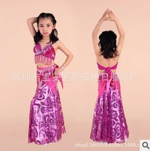 Free shipping 2015 New Arrival Child Dance Costumes nice Girl Bellydance Suit Dress set kids belly Dancer