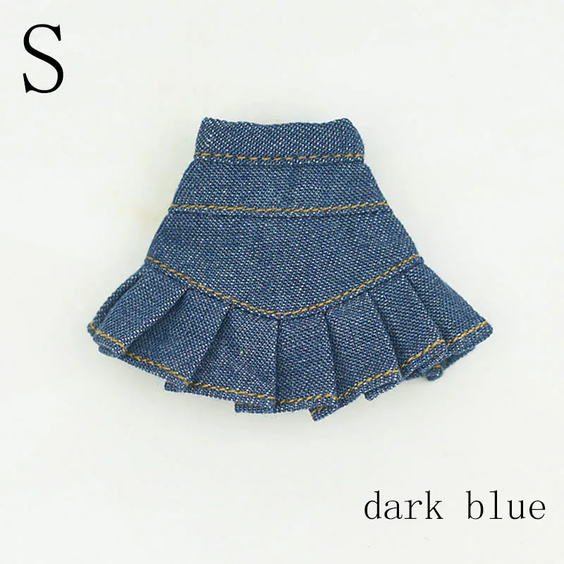 Blue Jeans Skirt Casual Wear Clothes For Blythe Doll Kids Toy A-line Skirt For Blyth Licca Doll Clothes 1/6 Doll Accessories