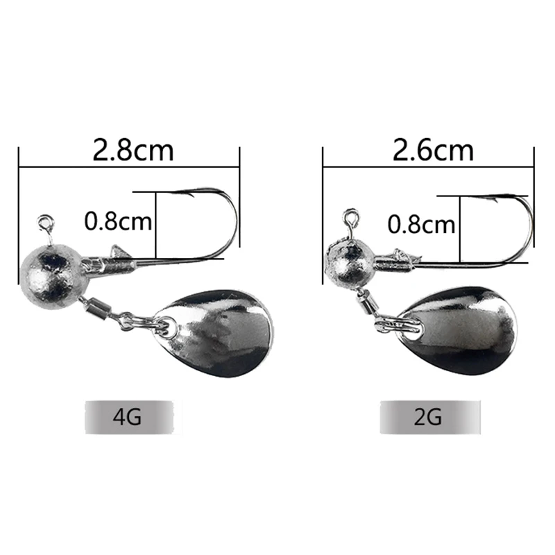 5Pcs/lot Quality Sharped Crank Lead Jig Head Hook 2g/4g Jigging Bait Fishing Hook For Soft Lure With Spoon Spinner Fishing Pesca