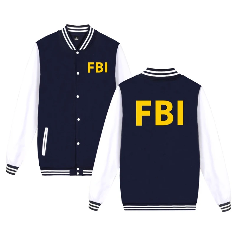 LUCKYFRIDAYF FBI print fashion Baseball Jacket men women Sweatshirts coats tops casual long sleeve hoodies Jackets plus size 4XL