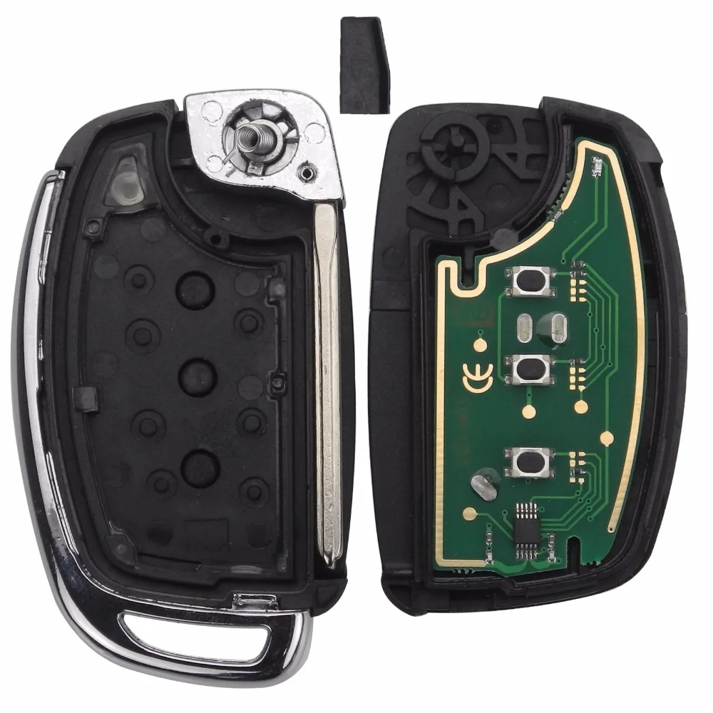 jingyuqin Remote 3 Buttons FSK 433Mhz ID46 Chip TOY40 Car Key Shell For Hyundai New IX35 IX25 IX45 Elantra Santa Fe