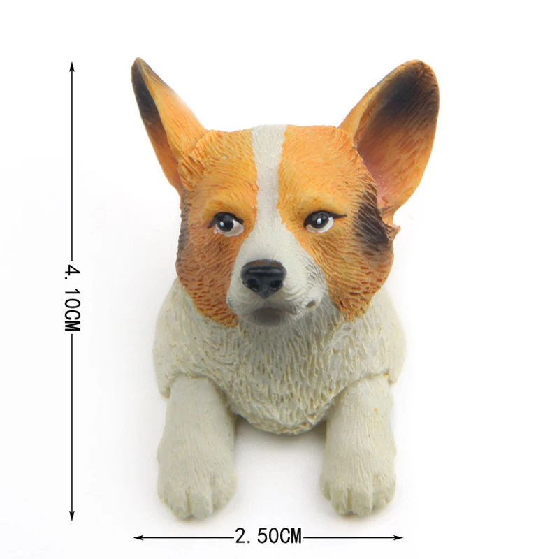 4cm Japanes Kawai Zakka Bulldog Corgi Fridge Magnet Resin Puppy Figure Toys Model Home Decor Ornaments