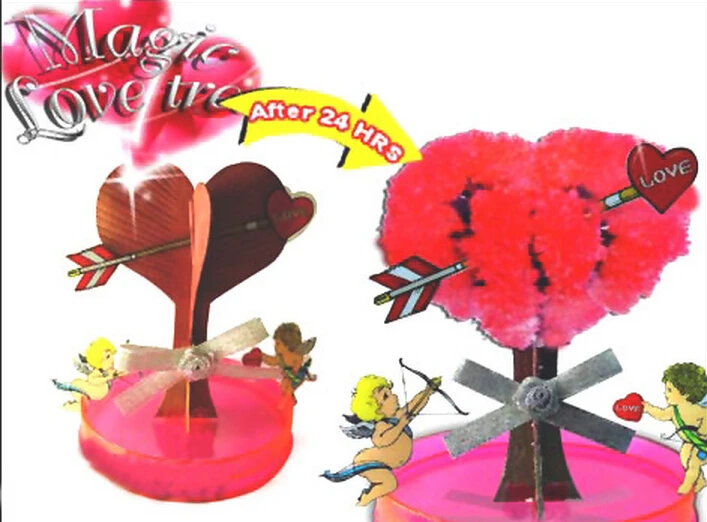 Visual 2019 70mm DIY Red Big Magic Growing Paper Love Tree Kit Magically Grow Loving Cherry Trees Wunderbaum Christmas Kids Toys