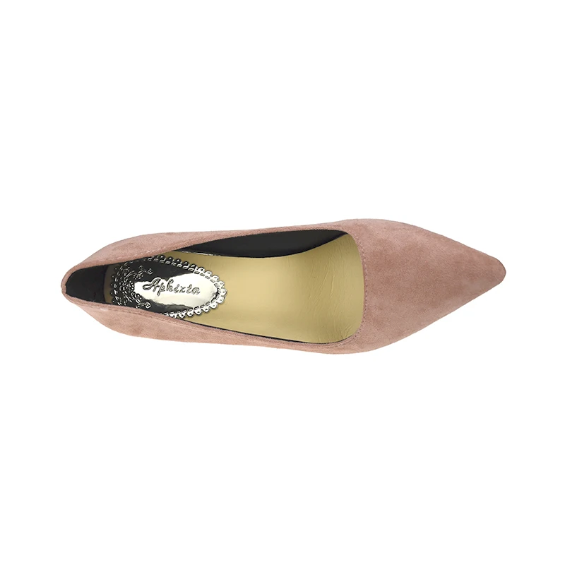 Aphixta-zapatos de tacón superalto para mujer, calzado clásico de tacón fino de 10cm, color Nude, para boda y fiesta, talla grande 48 de EE. UU.