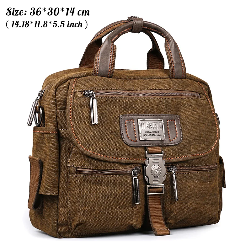 2022 Ruil Retro Canvas Messenger Bags Multifunction Men Shoulder Briefcase Leisure Travel Handbag Toolkit Vintage Package mallet