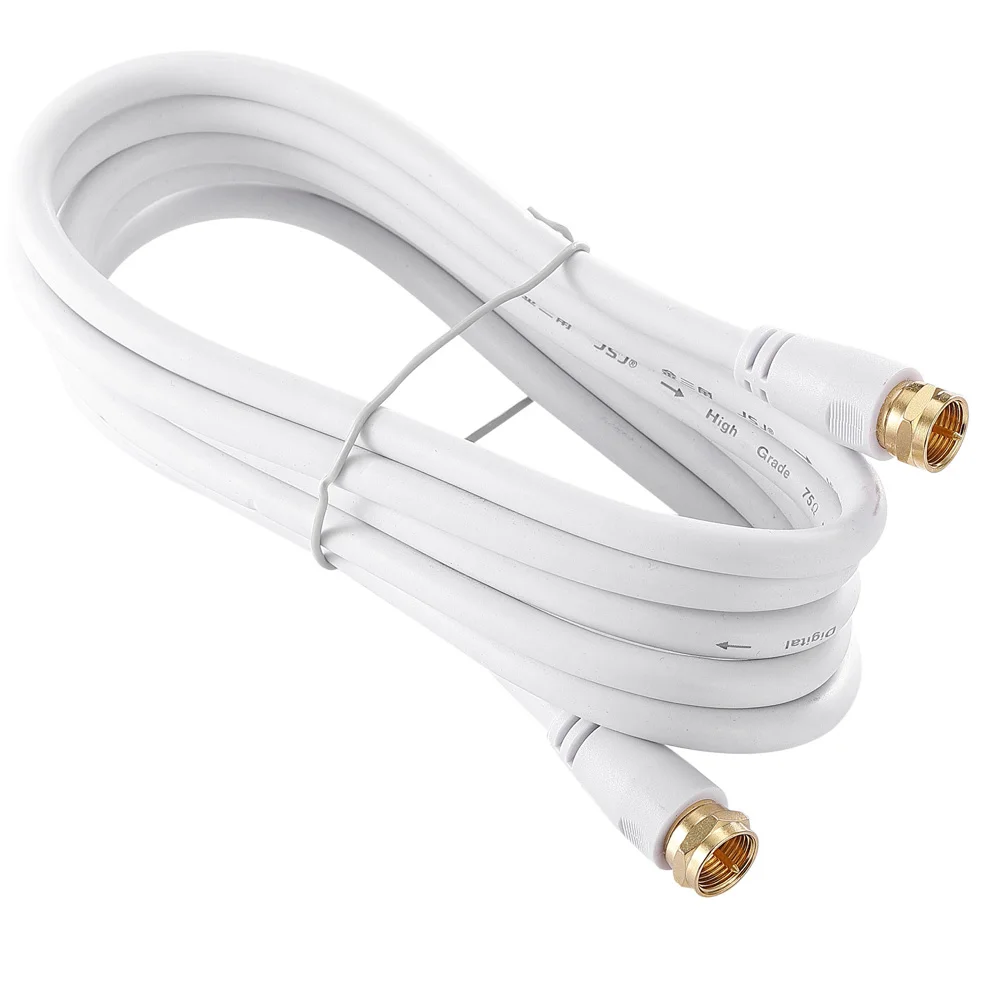 Digizulu F Type Antenna Cable Coaxial Cord for TV Fly Lead Aerial Male to Male  RF Cord for Satellite CCTV HDTV