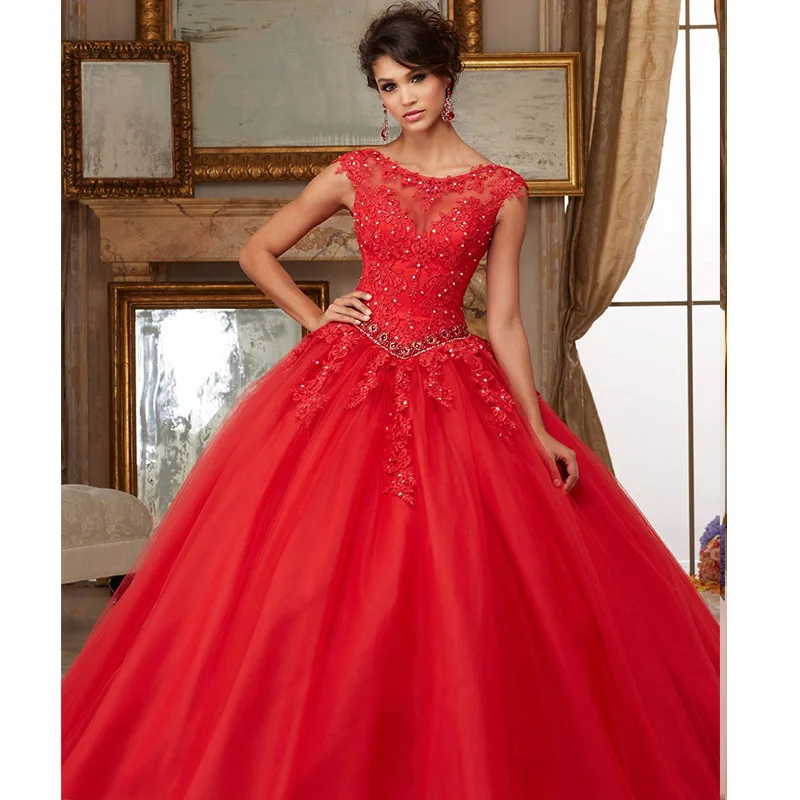 Organza Kant Kralen Applique Baljurk Coral Cinderella Quinceanera Jurken Customade Sweet 15 Jurken Vestidos De Quinceanera