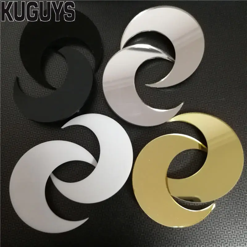 KUGUYS Acrylic Jewelry Crescent Stud Earrings for Women Trendy Moon Large Earring Woman