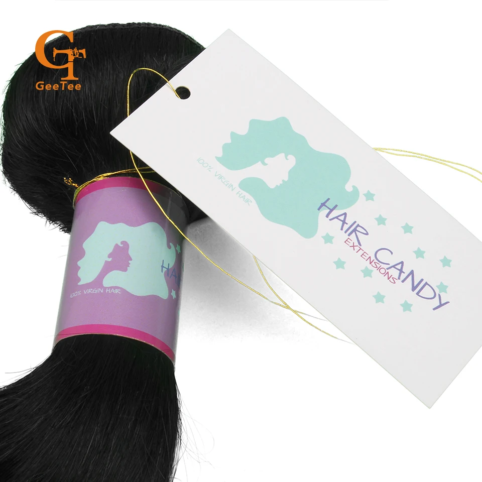 Custom Virgin human hair bundles wrap self adhesive paper stickers hang tag,hair packaging wrapping stickers swing tag labels