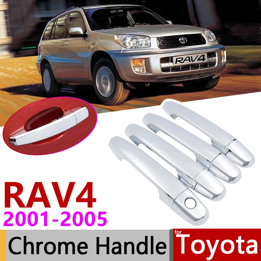 

for Toyota RAV4 XA20 2001~2005 Luxuriou Chrome Exterior Door Handle Cover Car Accessories Stickers Trim Set 2002 2003 2004