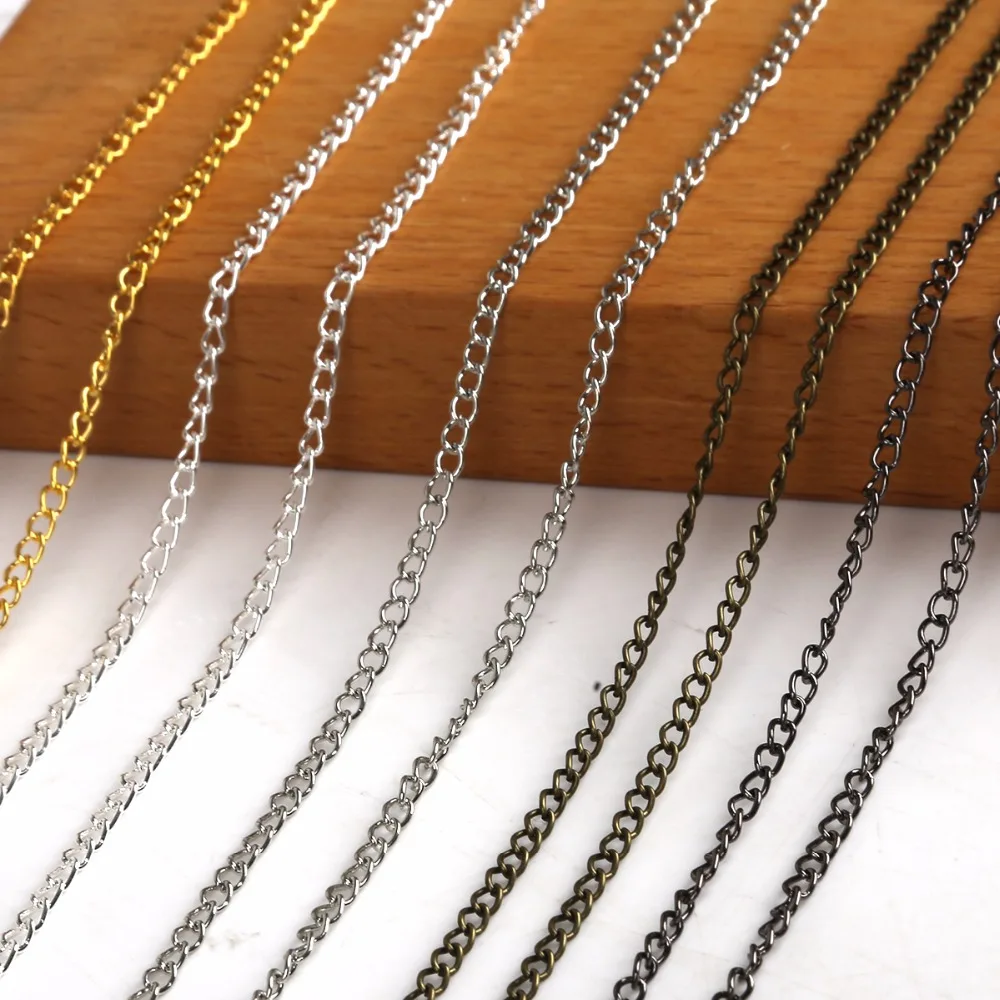 5 Meter Gold/Bronze Plated Necklace Chain For Jewelry Making Findings DIY Necklace Chains Materials Handmade Supplies