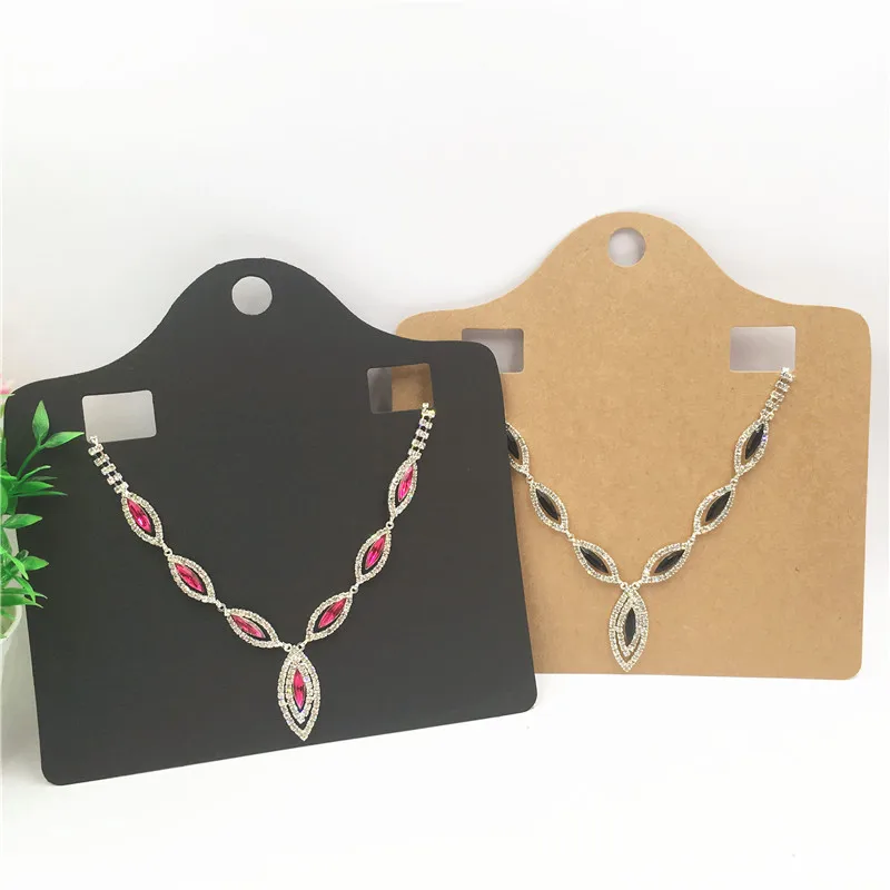 50Pcs/Lot Multi Size Simple Style Necklace Earrings Card With Holes Hang Card for Jewelry Displays Cards Kraft Paper Material