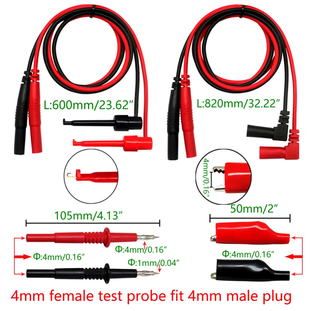 Aidetek 10 test leads for  multimeter tester TL809 Electronic Test Lead Kit 10TLP1070