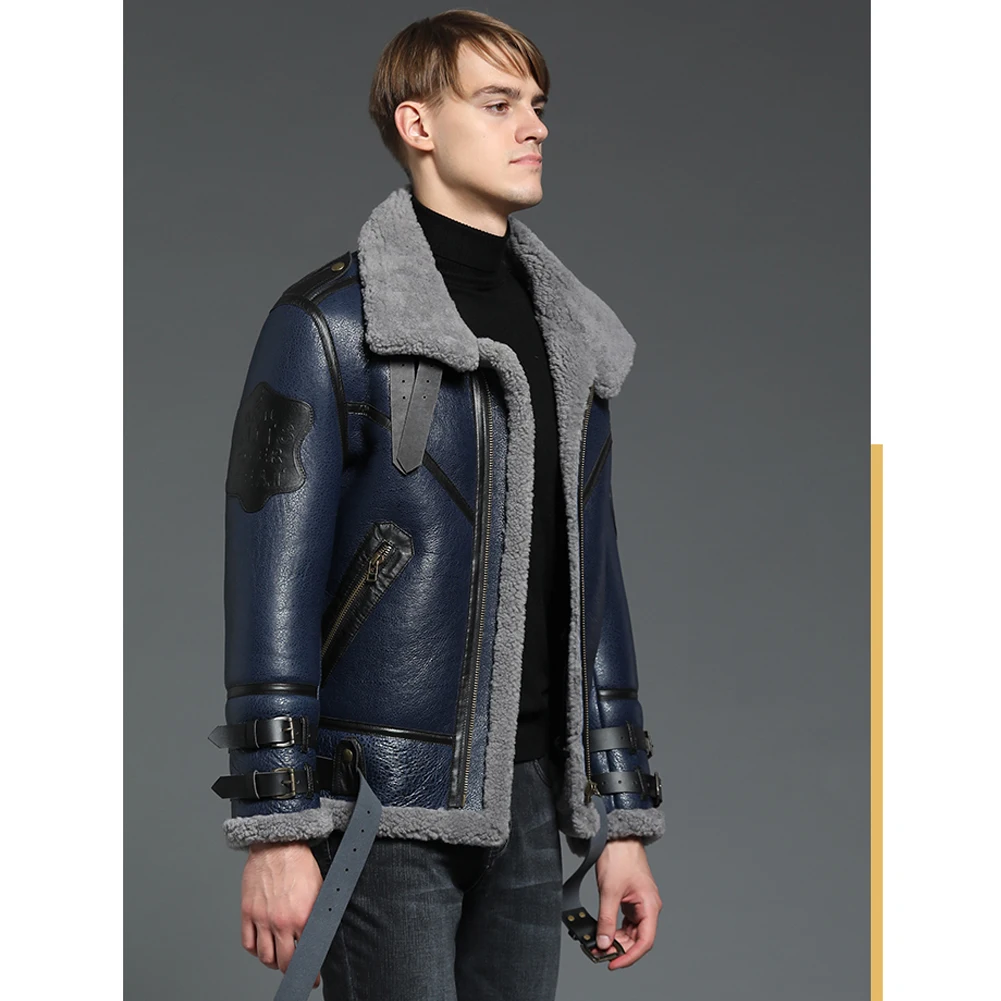 Men's Shearling Jacket Coat Men's Short Coat Men's Winter Warm Jacket