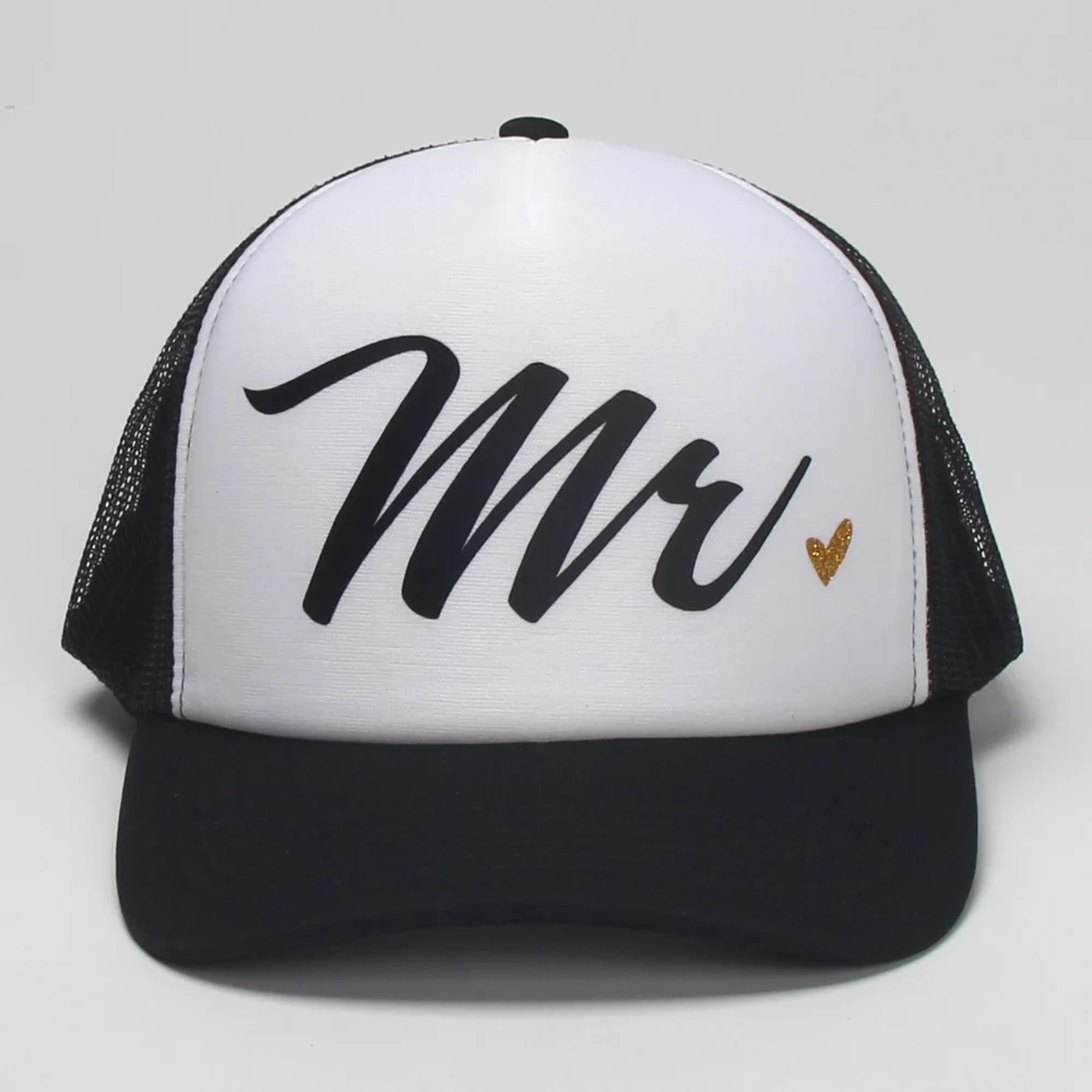 DongKing Fashion Trucker Hat Mr Mrs Letters Caps Husband and Wife Wedding Anniversary Romantic Gift Idea for Couples Top Quality