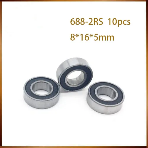 

free shipping 10pcs 688-2RS 8*16*5 mm 688 rs 688rs The Rubber sealing cove Thin wall deep groove ball bearings