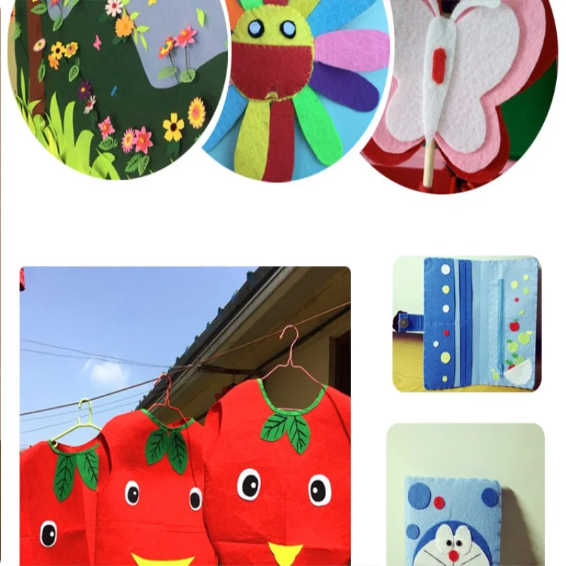 100 pz elf feltro tessuto artigianato fai da te per bambini manuale feltro fiori animali giocattoli forcina Clip copricapo Scrapbook Decor accessori