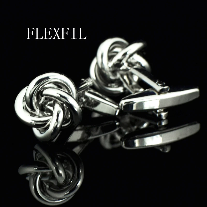 FLEXFIL jewelry fashion shirt cufflinks for mens gift Brand cuff links buttons white High Quality abotoaduras gemelos new hot