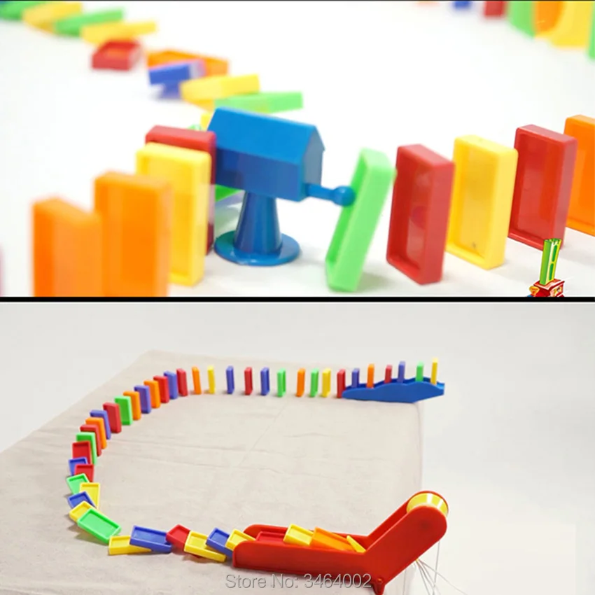 Colorful 120pcs Domino Blocks Elevator Springboard Bridge Catapult dominoes Set manipulative ability Gift toys for children Kids