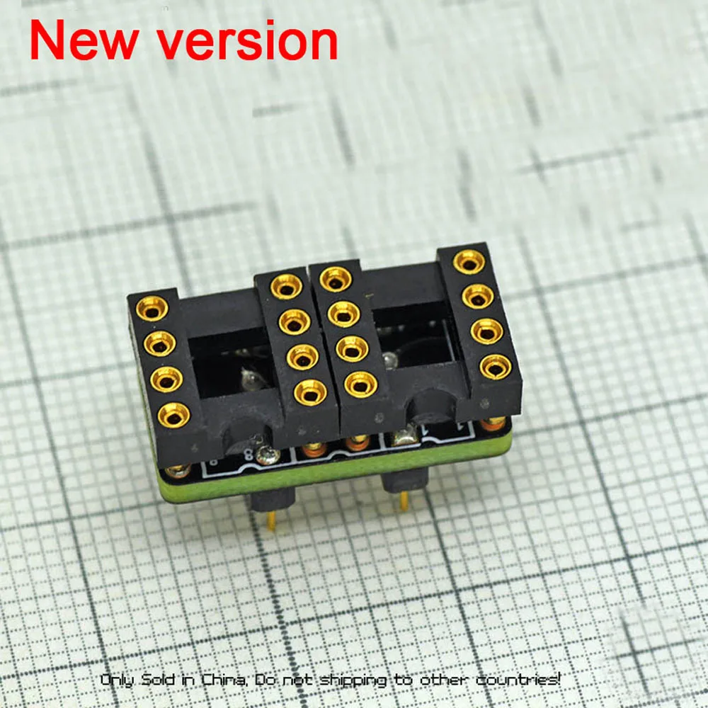 Gold-plated DIP8 Mono to Dual Op Amp Adapter Converter OP amplifier IC socket  OPA128 OPA627 AD847 AD797