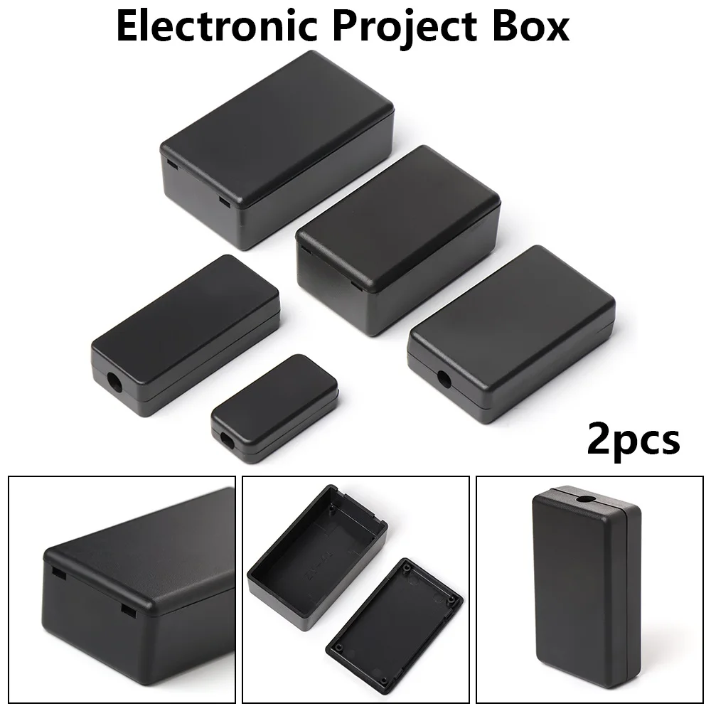 2PCS New High Quality Plastic Waterproof Black Box DIY Housing Instrument Case Plastic Electronic Project Box Electric Supplies