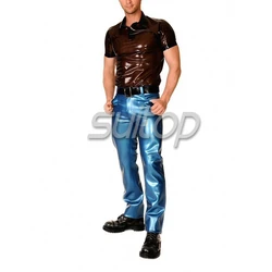 mens Latex Metallic blue Rubber trousers(NOT including TOP)