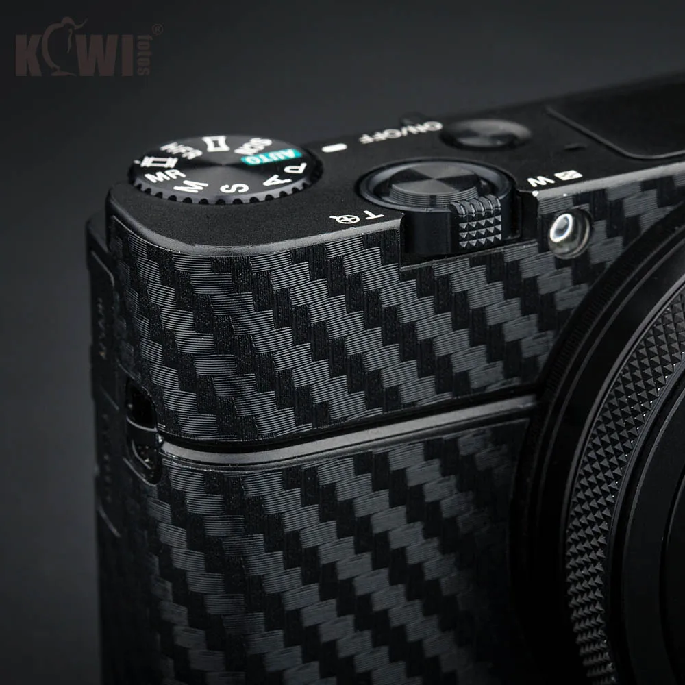 KIWIFOTOS المضادة للخدش كاميرا الجسم غطاء الكربون الألياف فيلم الجلد لسوني RX100 السادس RX100VI RX100M6 الرقمية كاميرا 3M ملصقا