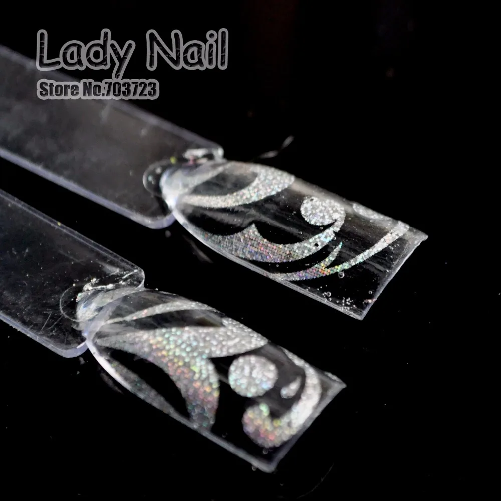 2016 New Nail Glue Sticker Transfer Film DIY Nails Tools Decorations Laser Silver Sparkly Fountain Spring Spray GL38