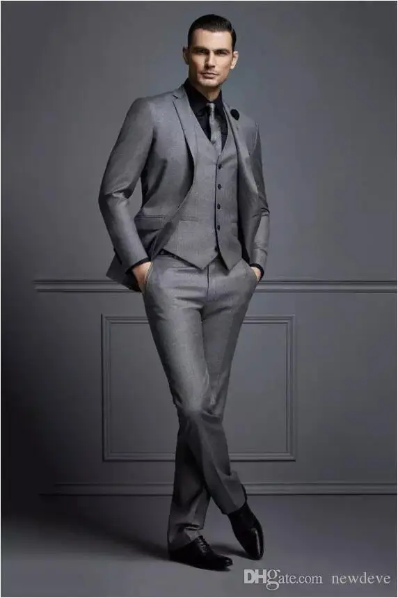 Beau costume 3 pièces pour marié, Tuxedos de mariage pour homme, veste + pantalon + gilet, 2020