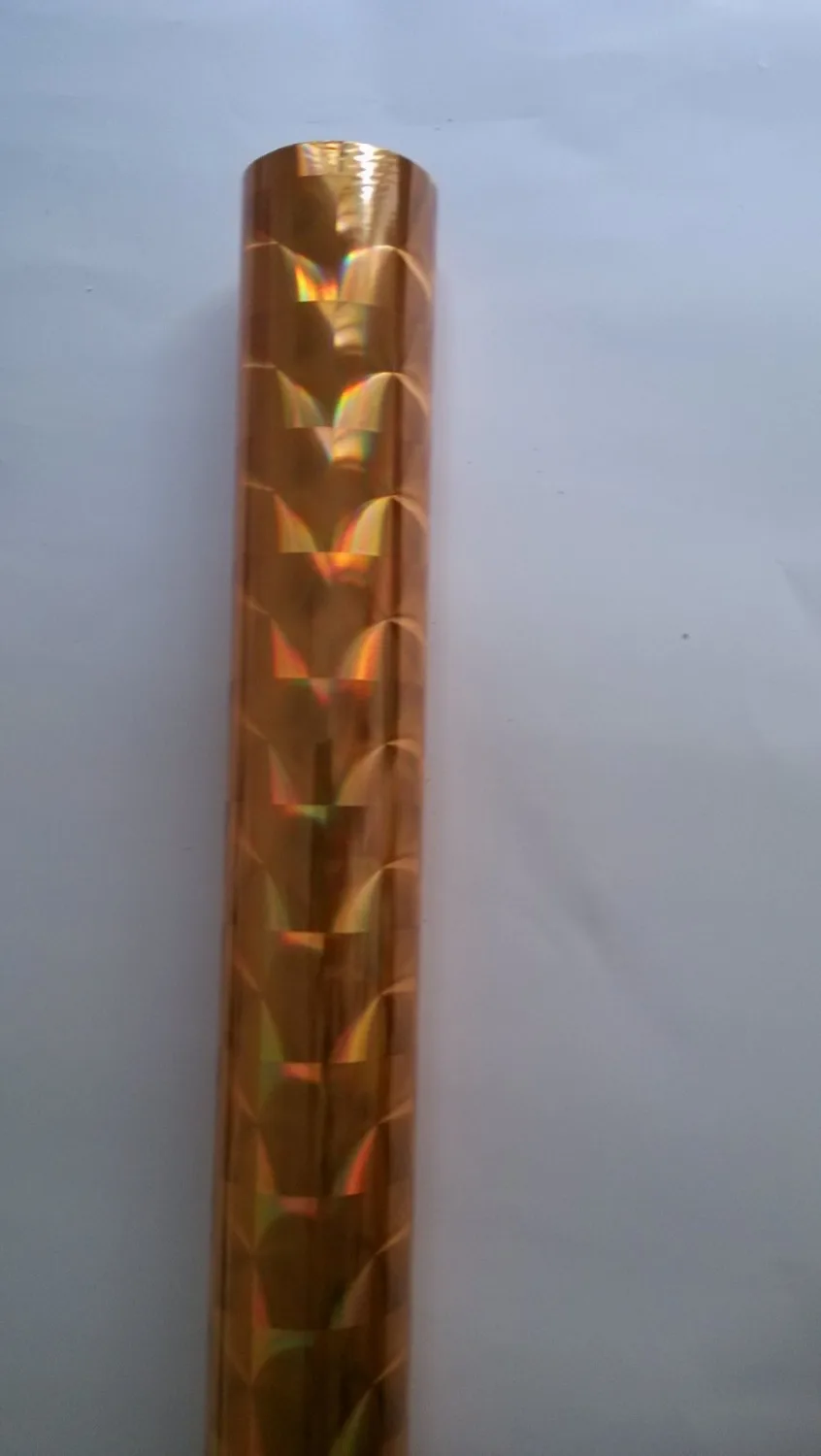 

Holographic foil hot stamping foil gold color A42 hot stamping on paper or plastic 64cm x 120m heat stamping film