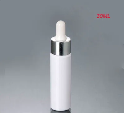 

30ml plastic white dropper bottle with sliver lid, empty white plastic drop essential oil bottle 30 ml,plastic dropper bottle