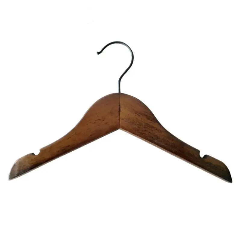 26cm Natural Wood Baby Children Kids Clothes Hanger with Dress Nothches Black White wood Retro color Optional LX6507