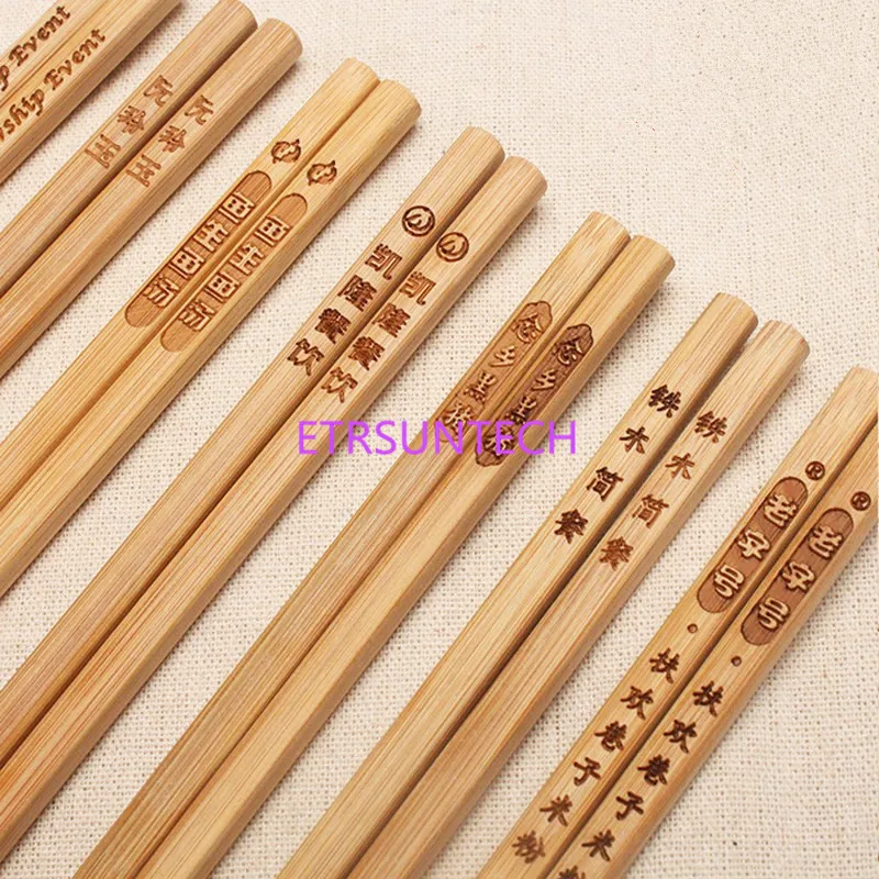 200Pair/Lot Chinese Bamboo Chopsticks Bamboo Japanese Style Gift For Tableware Free Customized Engraving Logo