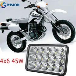 For Honda XR250 XR400 XR650 Suxuki DRZ Motor Square LED Headlight 4X6 Inch High/Low Beam Headlamp