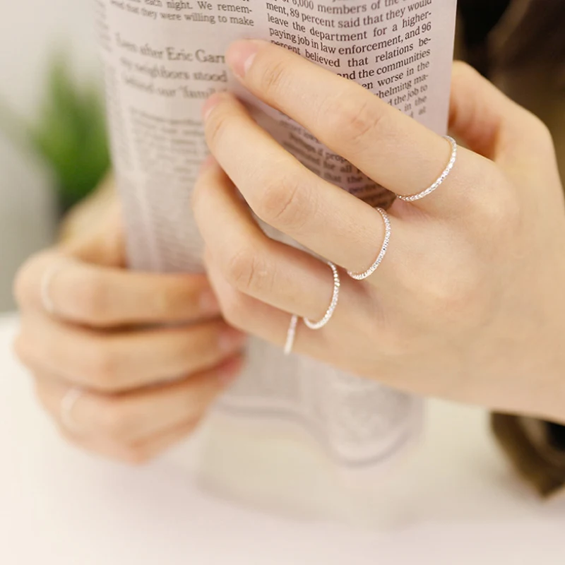 F.I.N.S Real 925 Sterling Silver Fashion Woman Ring Index Finger Ring Tail Rings For Women Stackable Wedding & Engagement Ring