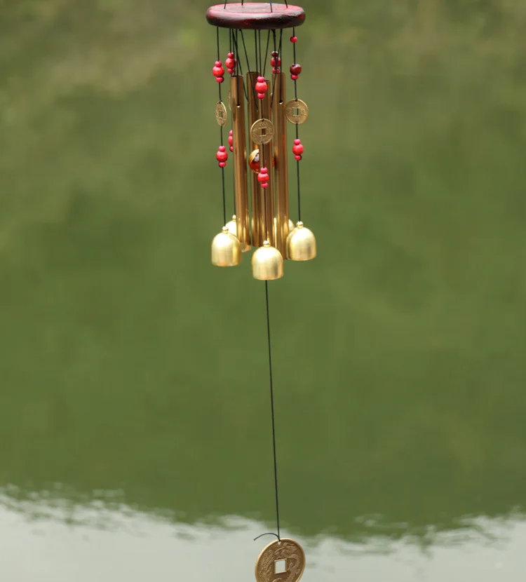 Antique Amazing Grace Solid Wood Wind Chimes 4 Metal Tubes Sound Antirust Outdoor Indoor Hanging Ward Of Bad Luck Handmade Craft