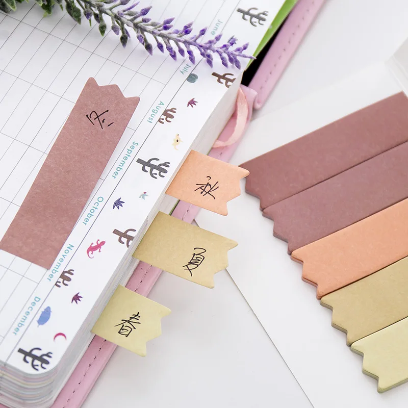 1Pcs Kawaii Gradient Self-Adhesive Memo Pad Sticky Notes Bookmark Sticker Paper Guestbook DIY Office Supplies School Stationery