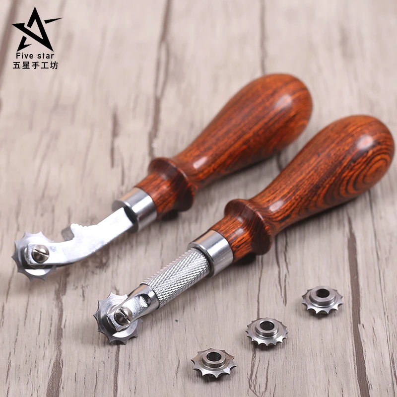 DIY Craft Spacing Rounds The Scriber Ling Auxiliary Cut Spacing with 4 Wheels Leather Craft Tools